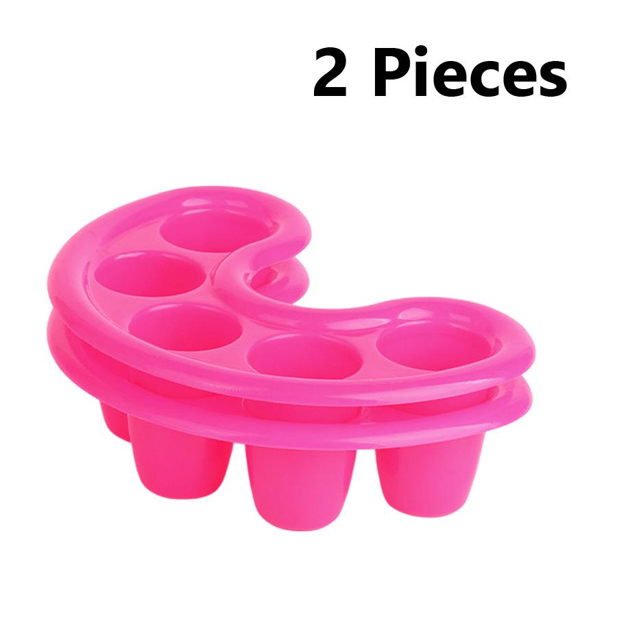 2Pcs Nail Soak Off Bowl, 5-Finger Gel Polish Remover Manicure Soaking Tray for Cuticle Care Softener