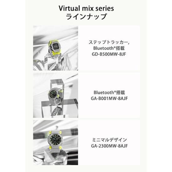 Casio G-SHOCK GA-B001MW-8AJF Men’s Watch Gray | Virtual Mix Series | Bluetooth Smartwatch | Japan Genuine Product | Shock Resistant & 200m Water Resis