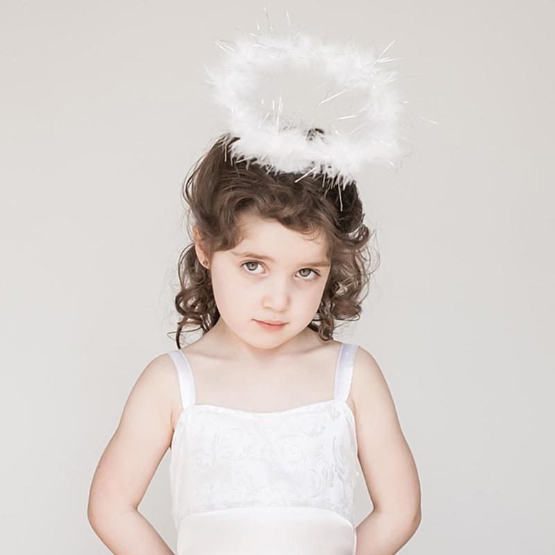 Cartoon Angel Cool Devil Headband Feather Hair Hoop Stage Hairbands