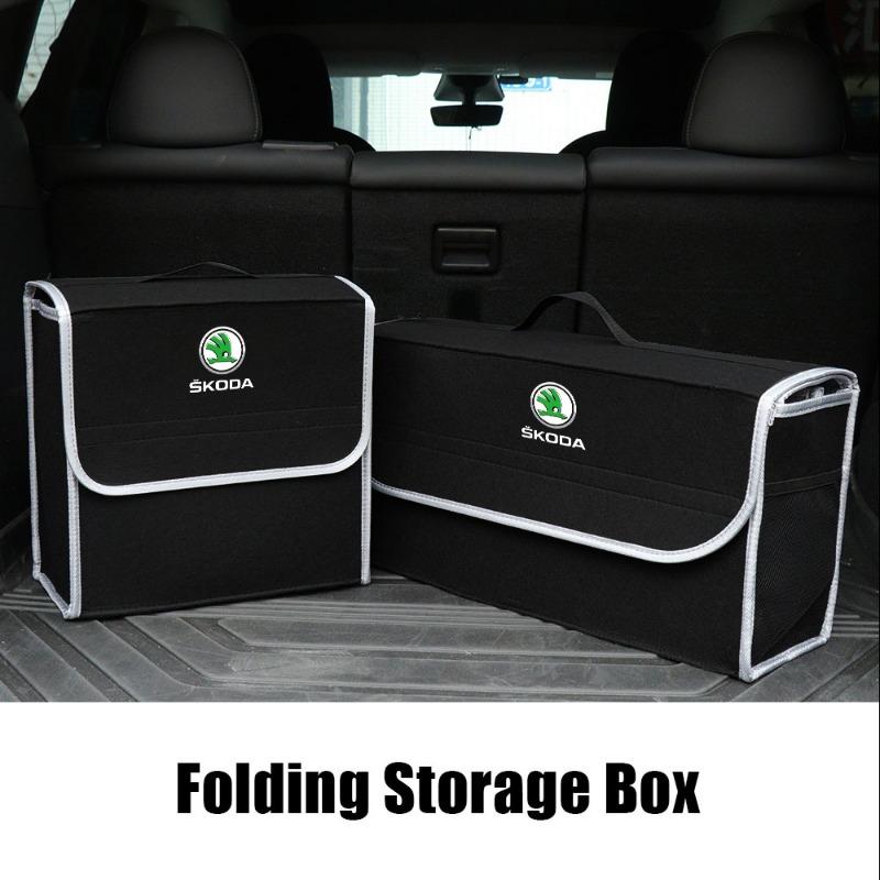 Car Soft Felt Storage Bag Organizer Cars Foldable Trunk Bag for Skoda Octavia 1 2 3 A4 A5 MK2 Fabia Kamiq Kapoq Kodiaq Rapid SCALA