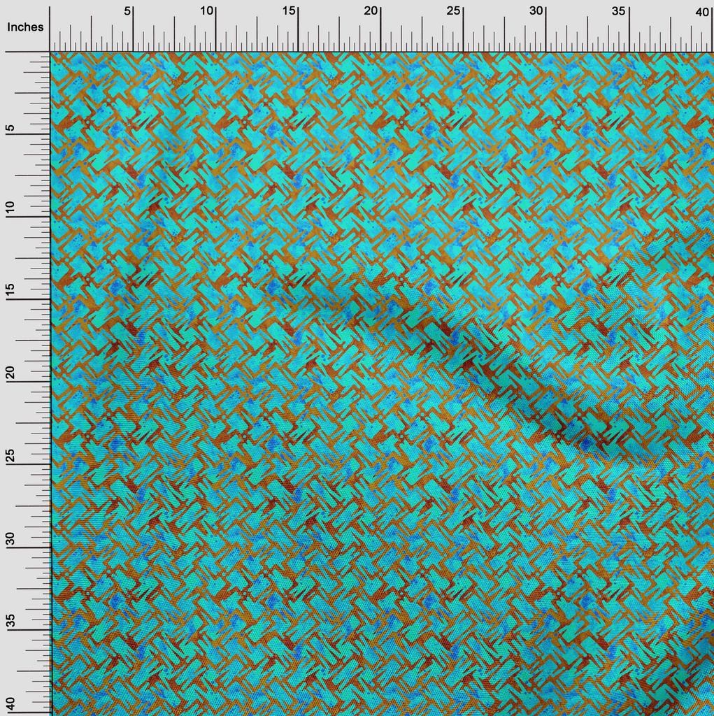 oneOone Georgette Viscose Aqua Blue Fabric Batik Fabric For Sewing Printed Craft Fabric By The Yard 42 Inch