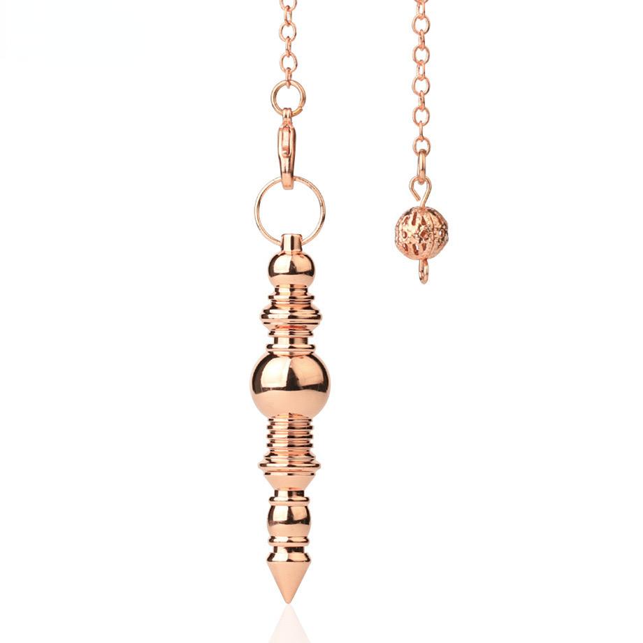 Cone 100% Copper Brass Metal Pendant Pendulum for Divination Dowsing Reiki Healing Egyptian Isis Pendulos Professional A001