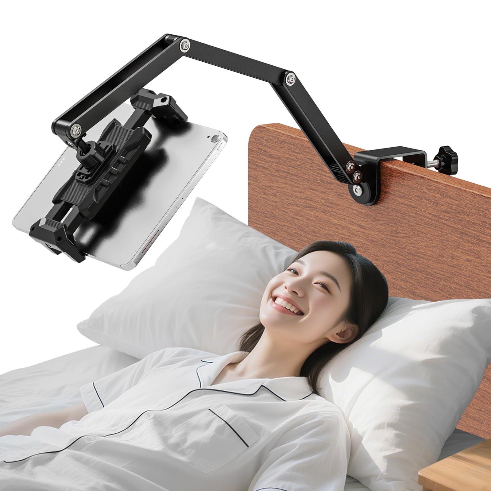 

Tendak Tablet Arm Smartphone 360 Degree Rotation iPad Mobile Monitor Compatible with and Mobile Monitors to Stand, 72.5cm Stand, Metal, Adjustable,