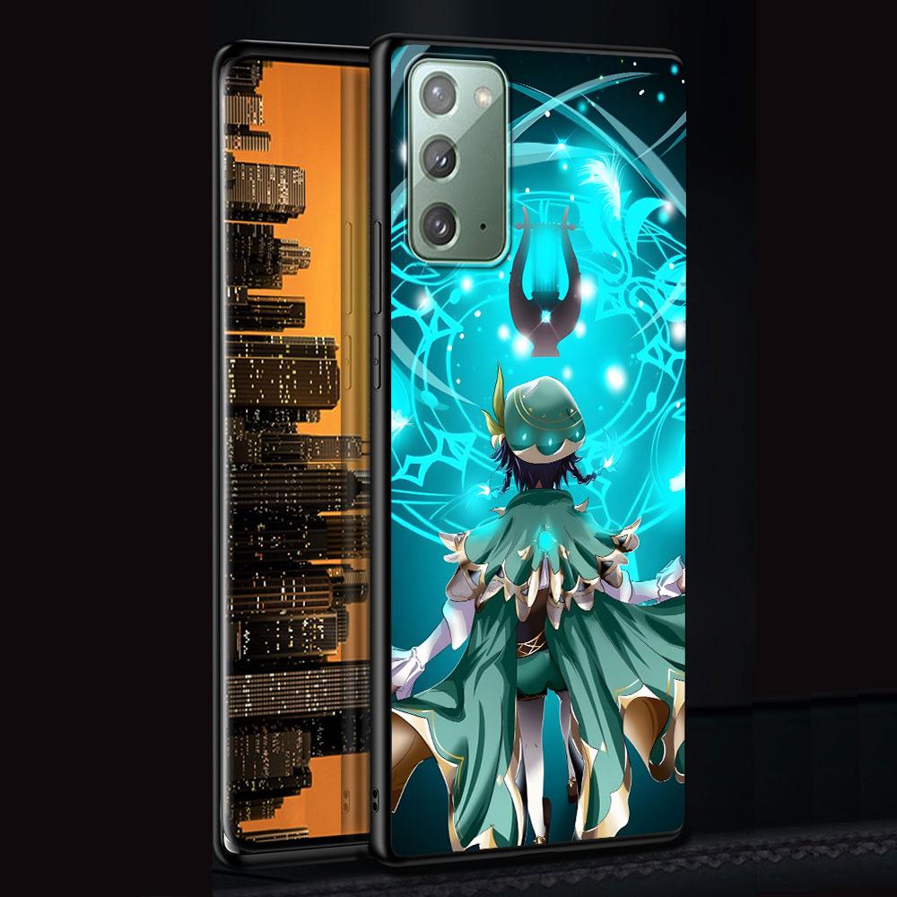 Barbatos Genshin Impact Case for Samsung Galaxy Note 20 Ultra 10 Plus 9 8 TPU Phone Cover Note 10 Lite Black Soft Shell Funda