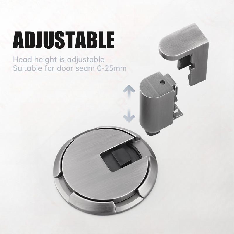 Adjustable Windproof Zinc Alloy Door Stopper Non-punch Magnetic Door Holder Heavy Duty Mechanical Door Stop