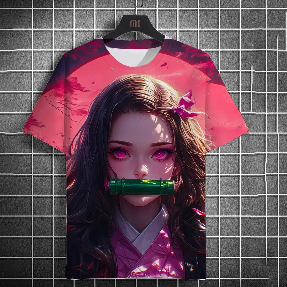 Kamado Nezuko 3D Men's Anime Printed Fashion Casual Short Sleeve T-Shirt Home Clothes Anime Summer Short Sleeve High Quality T-Shirts