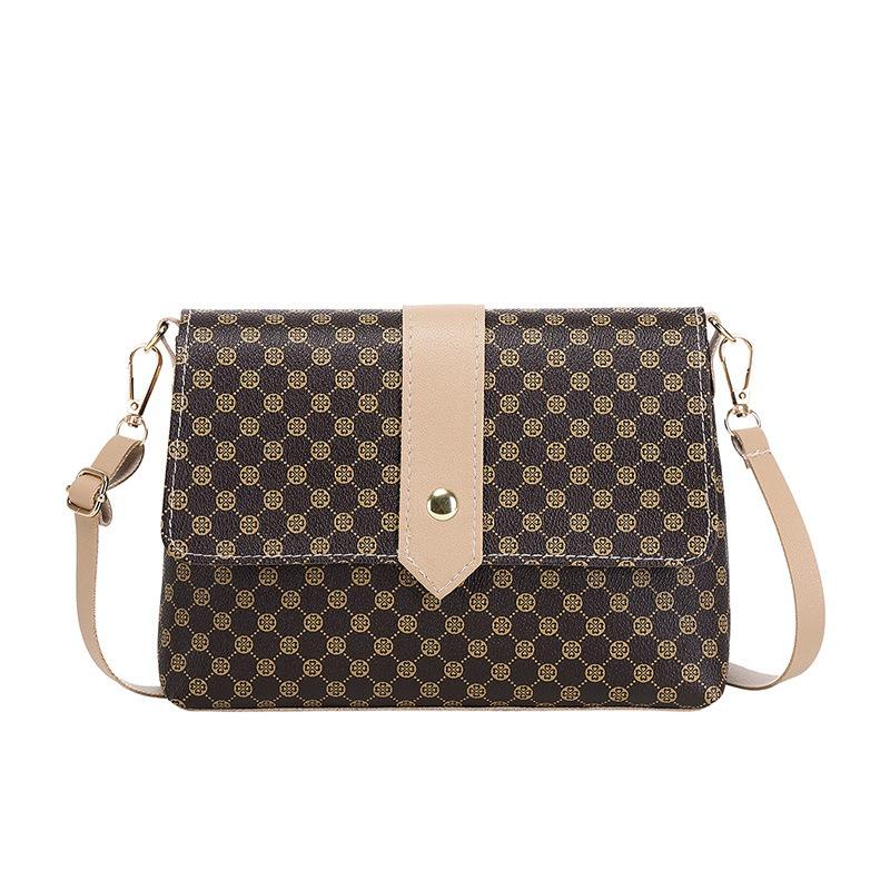 Printed contrasting color shoulder messenger women's bag stylish simple versatile bag