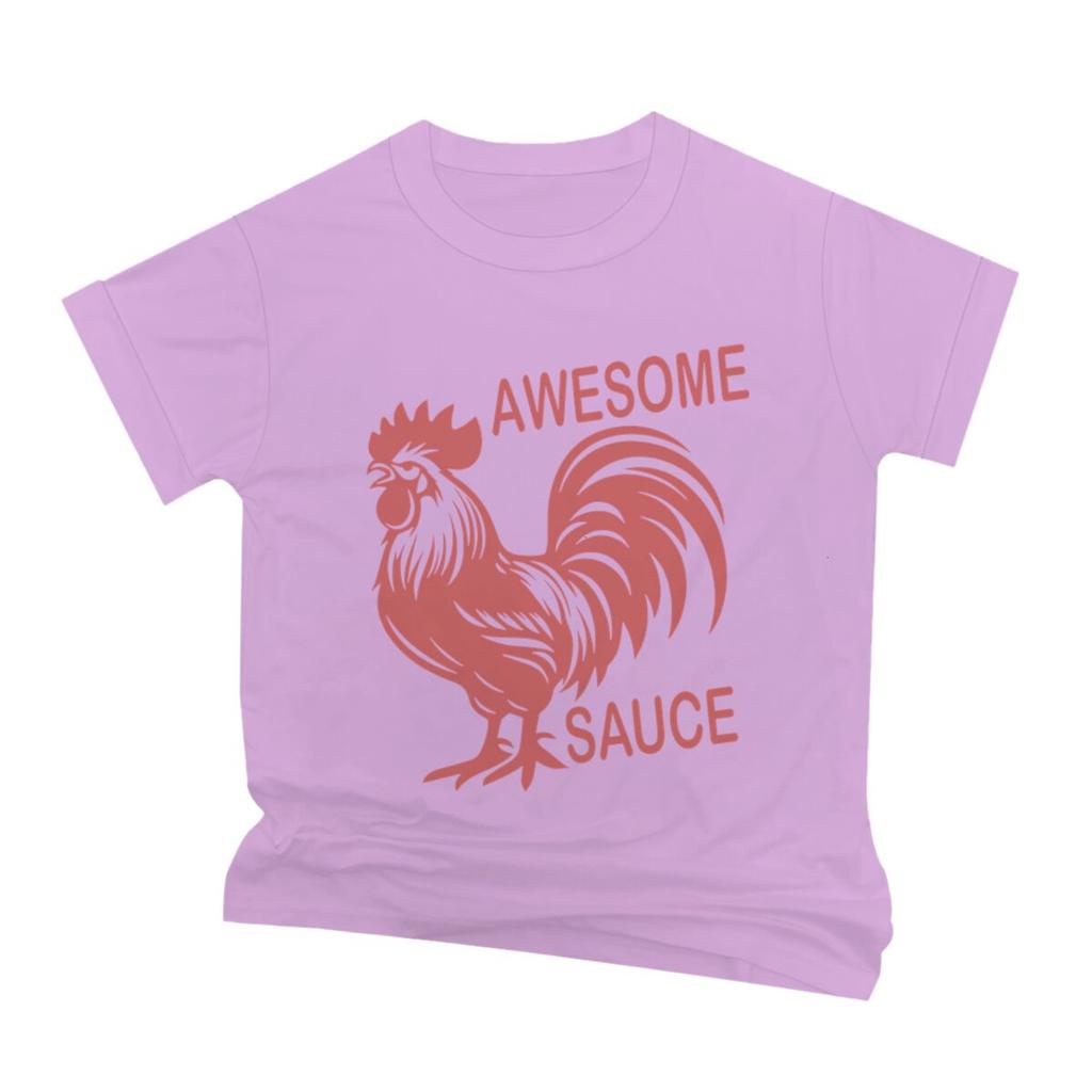 Funny Rooster Awesome Sauce Print TShirts Mens Short Sleeve Graphic T Shirt Funny Chicken Tshirt Humor Tees Male Tshirt