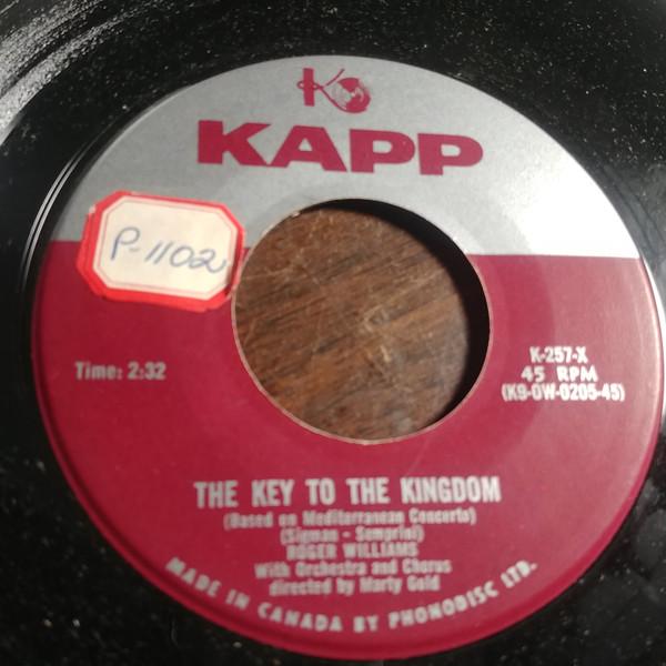 

7inch Record ROGER WILLIAMS Key To The Kingdom K257X KAPP 1959 Canada Jazz Used