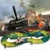 Military Railway Toy Car Track Race Car Track toy set Curved flexible track flash car kids GIFs Educational toys Gifts For Kids