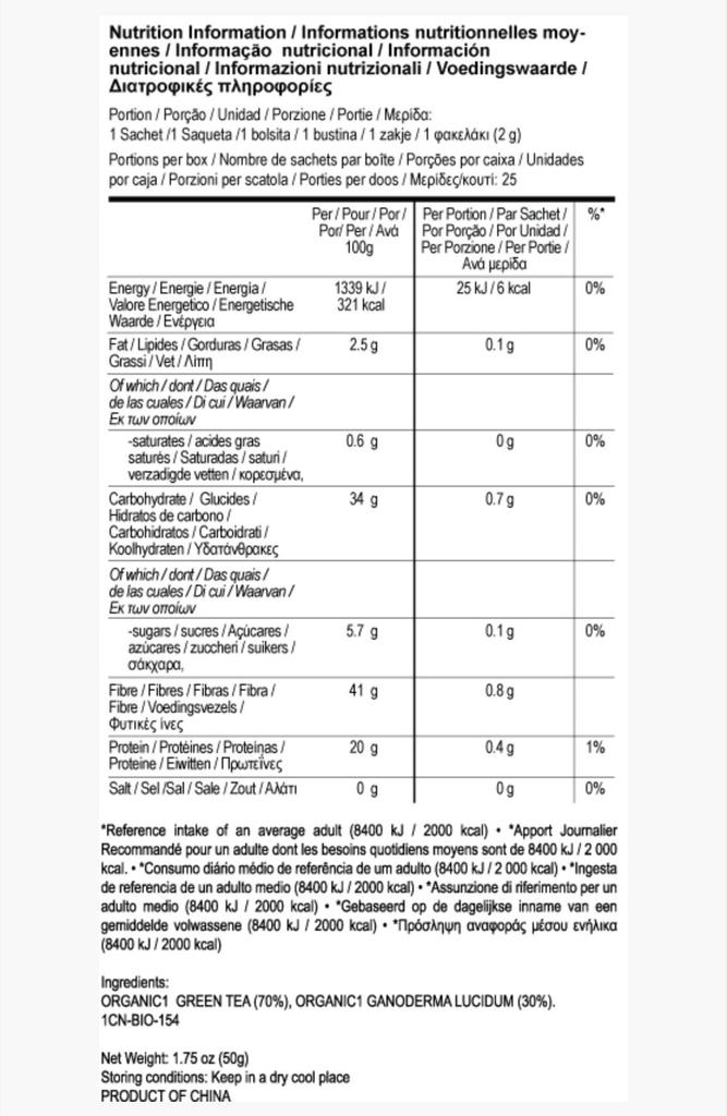 ORGANO Té Verde Orgánico con Ganoderma Orgánico