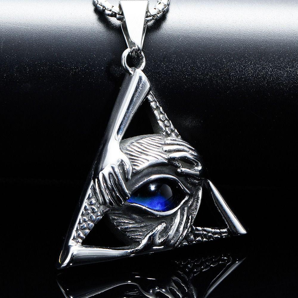 Delicate Devil's Eye Necklace Triangle Women Pendant Necklace Valentine's Day Gift