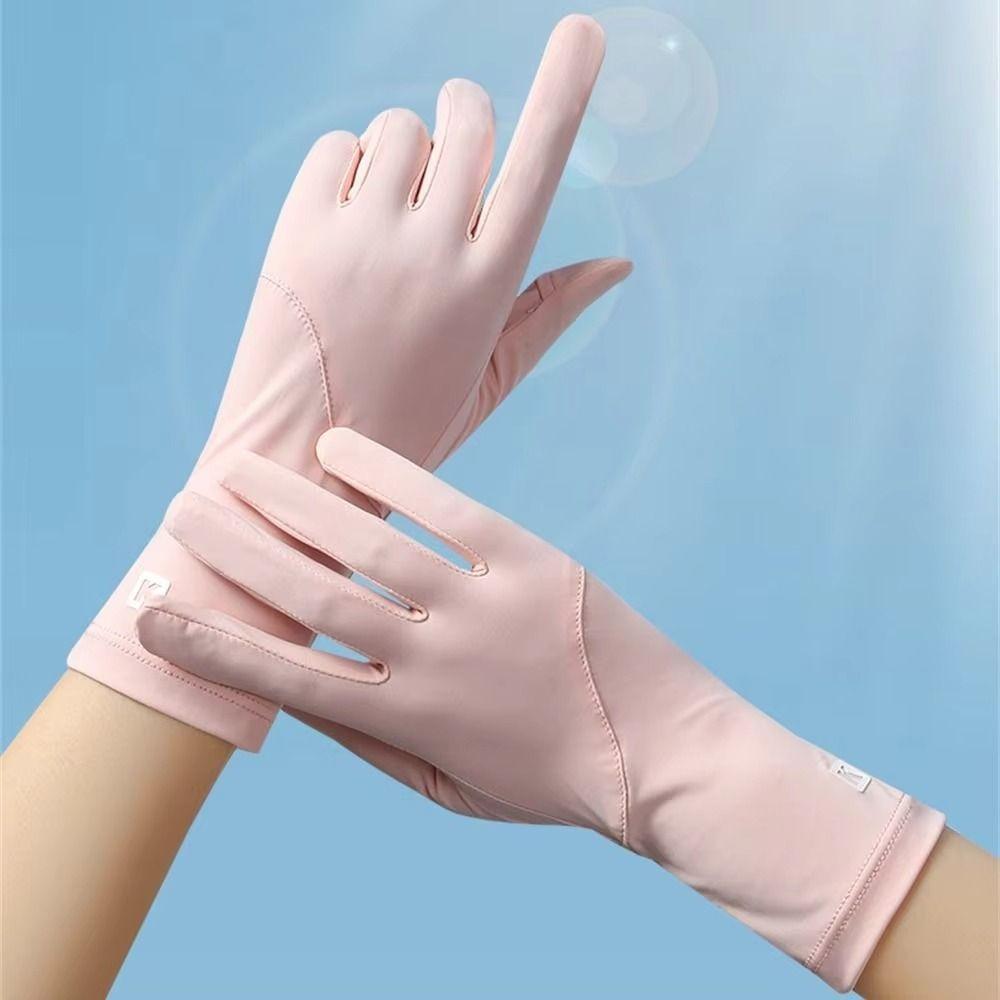Breathable Sun Protection Riding Gloves Ice Silk Summer Driving Gloves  Ladies