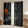 2pcs Erosebridal Basketball Thin Curtains for Boys Kids Sports Curtains, Basketball Court Curtains & Drapes Brown Semi-Blackout
