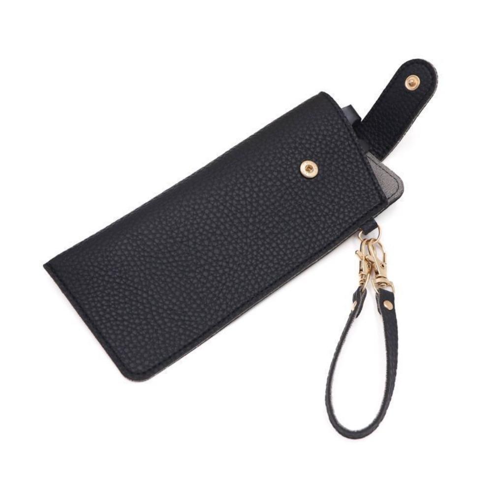 Portable Pu Leather Glasses Bag Leather Rope Sunglasses Eyeglass Bag Glasses Storage Bag  Outdoor чёрный
