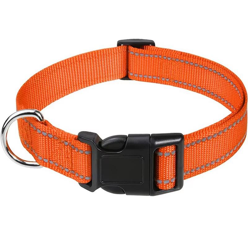 

Reflective Dog Collar Adjustable Pet Neck Collar For Small Medium Large Dogs Outdoor Walking Training Anti Lost Safe Pet Supplie L оранжевый