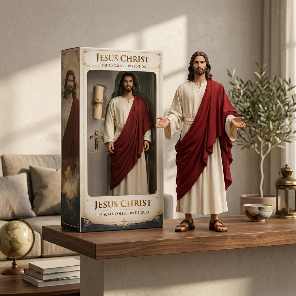 Jesus Christ Statue with Open Arms 1/6 Scale Figure Hand Painted Jesus Christ Figurine for Home Decor Religious Gifts Collection