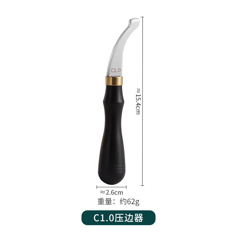 Ebony Shallow Edging Device Professional Handmade Leather Tool Arc Edge Pressing Edge Trimming