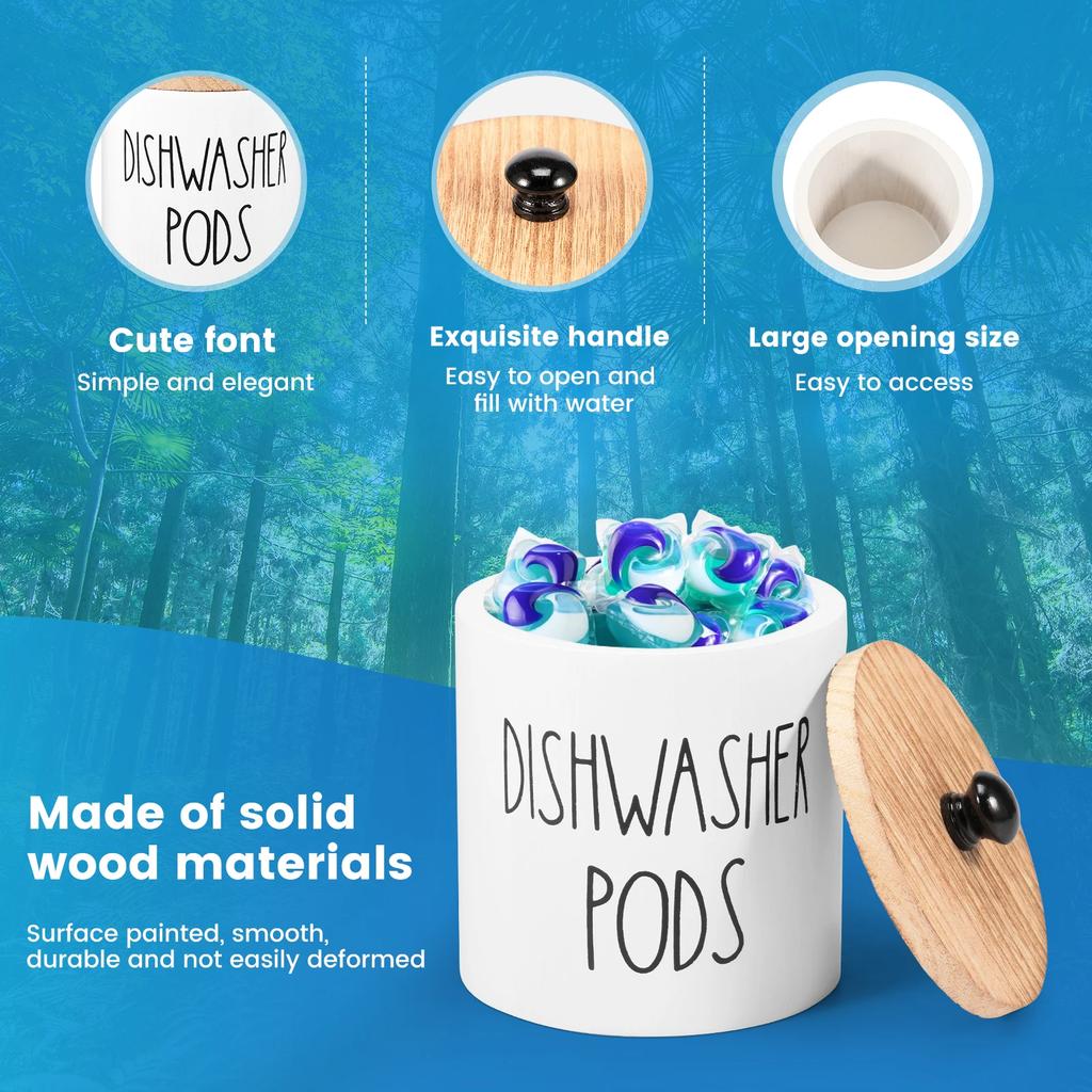 Laundry Powder Container with Lid Stylish Dishwasher Tablet Container Dishwasher Storage Box Holds Sealed Scent Beads Organizer