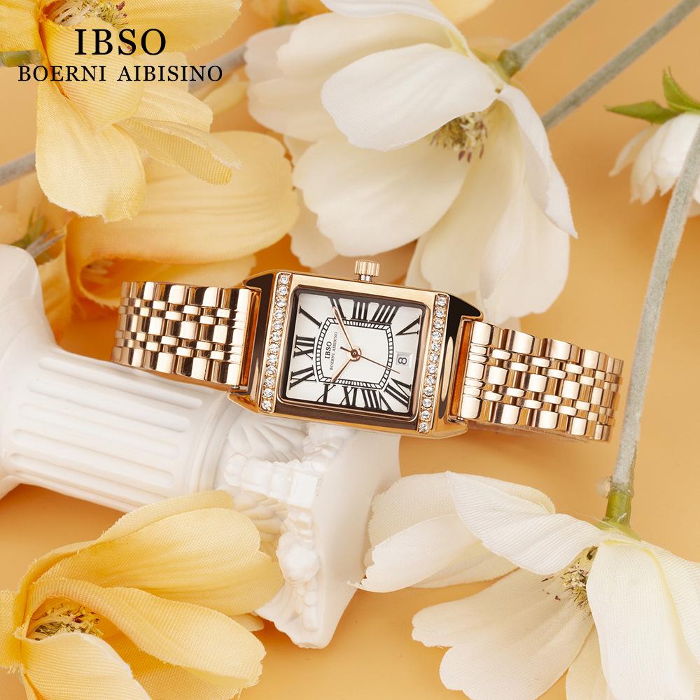 Nischen-Luxus-Retro-Uhr Damen-Quadratischer Stil Kleine Zifferblatt-Uhr Damen