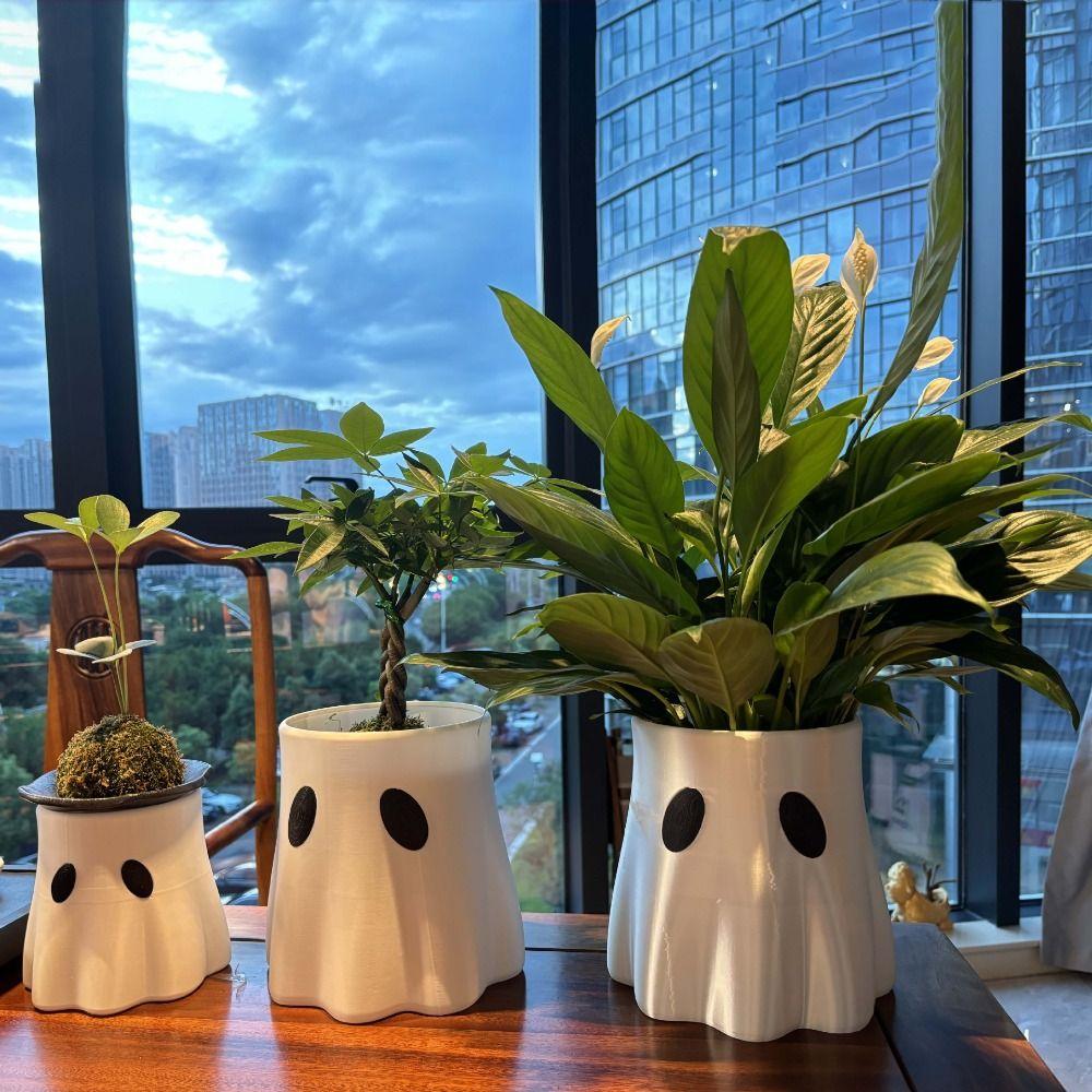 Versatile Piece Ghost Planter Durable Plastic Candy Bowl Ghost Decor  Halloween Decor