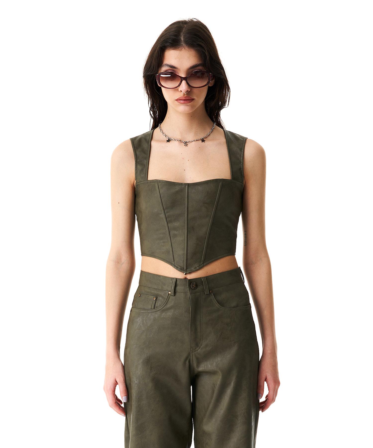 Buddy Hazel Sleeveless Corset Khaki M