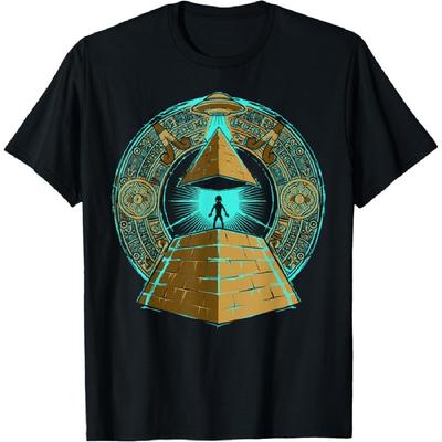 Ancient Astronaut Egyptian Pyramid Alien Conspiracy Theory T-Shirt(1)