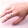 Verstellbarer offener Ring mit Vintage Kreuz Stern Motiv Retro Punk Unisex Modeschmuck
