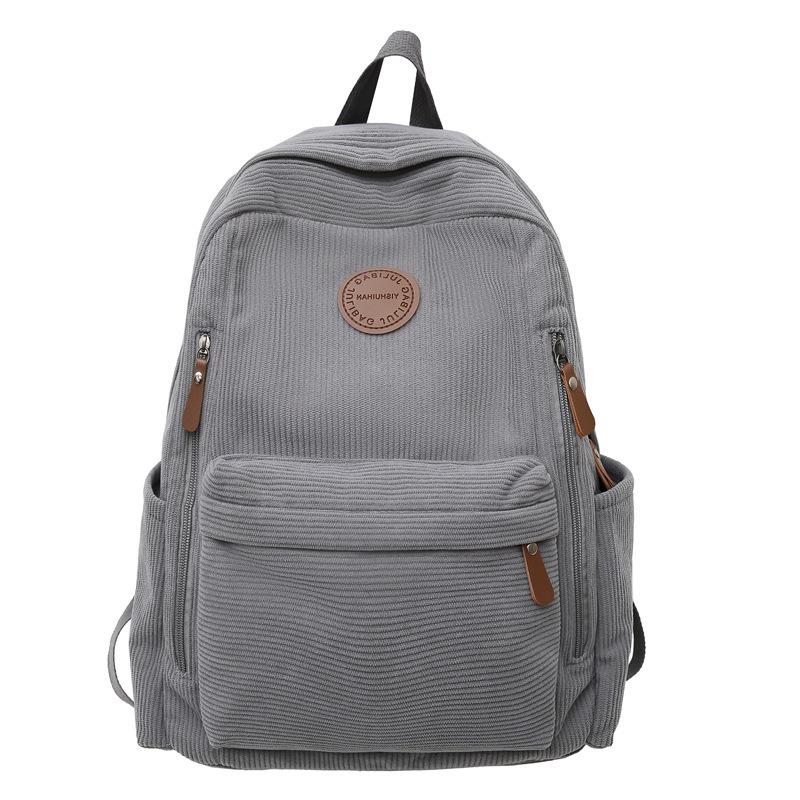 Zaino Grande Capacità in Velluto a Coste per Studente Universitario/Superiore Moda Casual Daypack da Viaggio