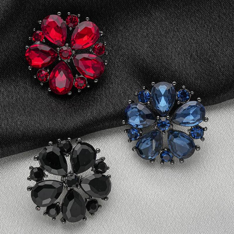 Designer Rhinestone Flower Buttons Hollow 3Pcs 15mm 21mm 25mm DIY Craft Accessories For Home Sewing Projects