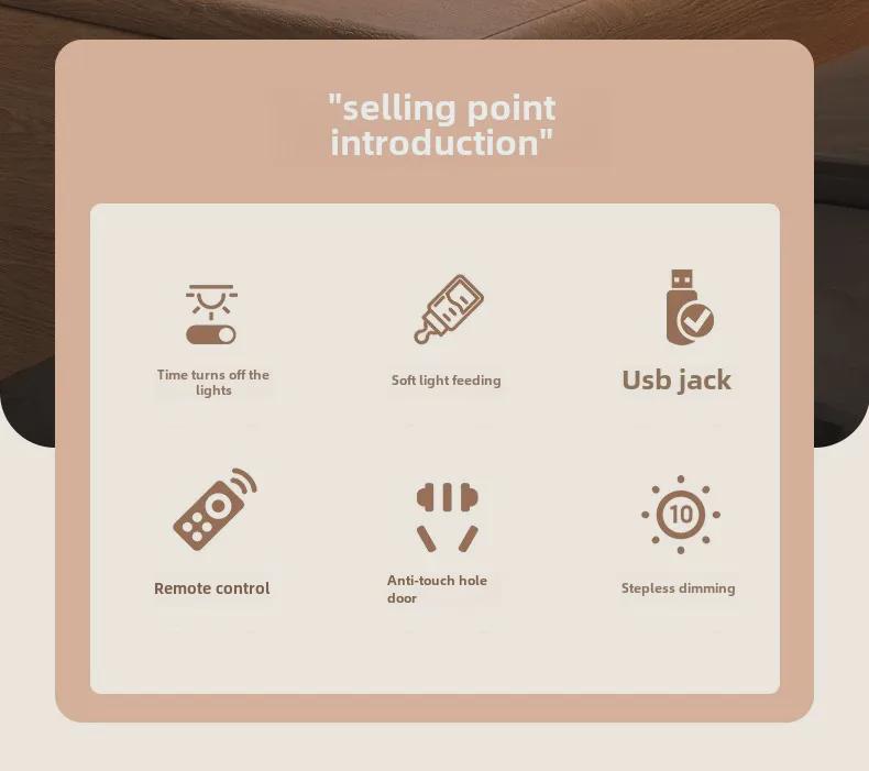 Nachtlichtsteckdose mit Fernbedienung: Weiches, augenfreundliches Licht zum Füttern des Babys und für den Einsatz im Schlafzimmer