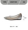 Mesh Pointed Inner Height Increase Shallow Mouth Single Shoes 2025 Spring and Summer New Versatile Rhinestone Breathable Sandals Fashion Flat Shoes