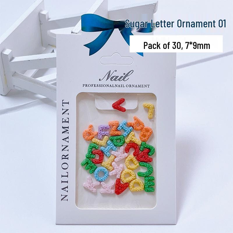 

Sugar Letter Resin Nail Art & DIY Macaron Accessories with Wearable English Letter Studs