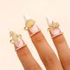 5Pieces Trendy Nail Opening Rings with Ocean Theme Nail Rings Stainless Steel Texture for Nail Accessories and Gifts