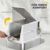 Cat Litter Box, Stainless Steel, XL Interior, with Scoop, Light Gray