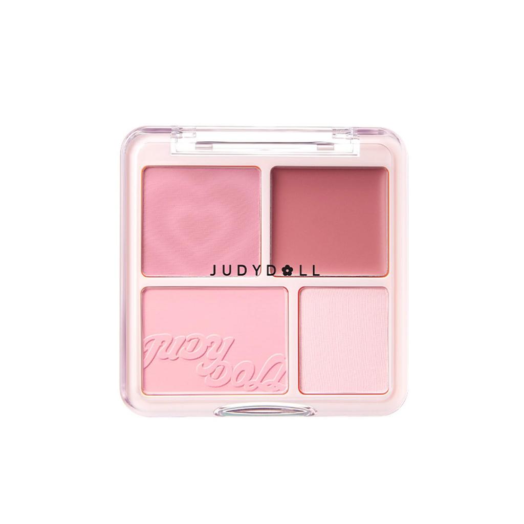 Judy Doll 4-Color Powder Cream CheekHighlighter Set - Highly Pigmented, Popular Blush, Eyeshadow, and Lip Color Combined #03