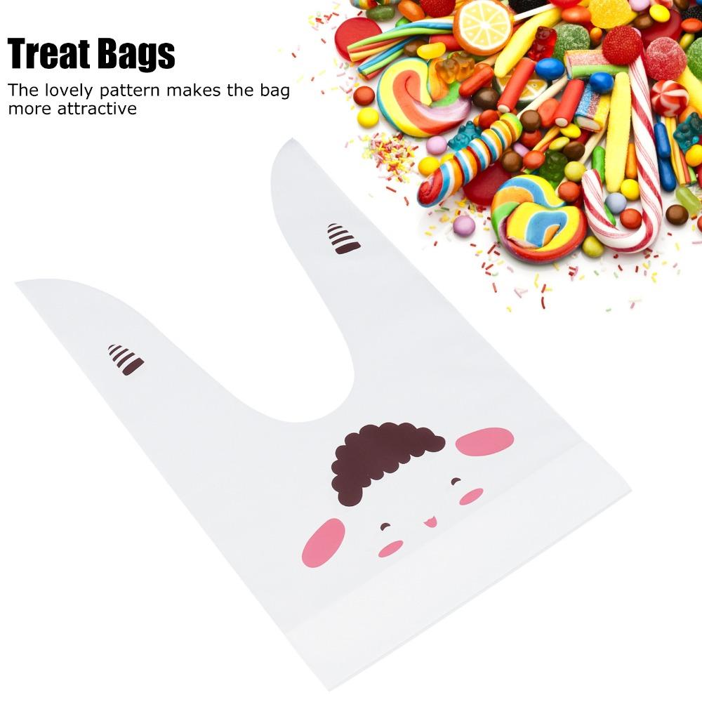 50PCS Long Ear Treat Bags Bunny Sheep Mouse Print Snack Packaging Bag Qingtuan Snack Gift Packaging