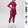 Breathable Zipper Jacket & High-Waisted Yoga Pants Set