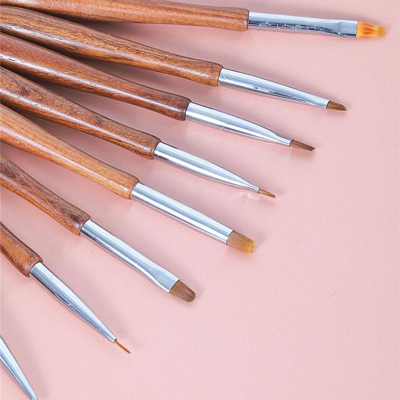 Flat Head Nail Art Brush Pen for Gel Polish Universal Pen for Home DIY Nail Design