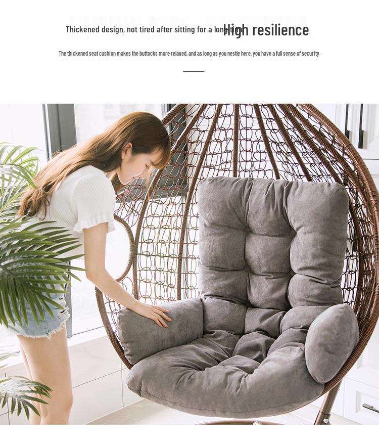 Hanging Basket Seat Cushion with Thickened Backrest - Swing & Rocking Chair Cushion for Indoor/Outdoor Use