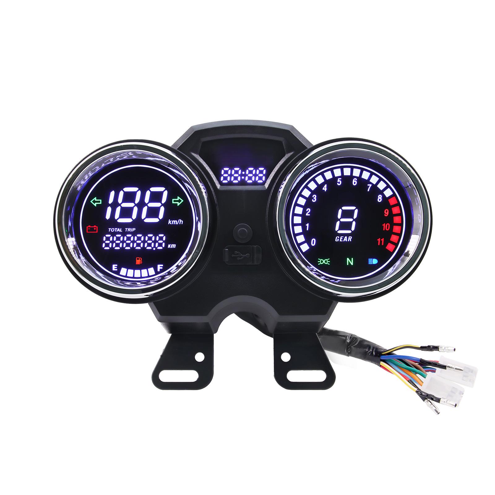 

For Suzuki GN125 Universal Motorcycle Speedometer Time RPM Meter Gear Fuel Gauge LCD Digital Dashboard Panel For 12V Motorcycle