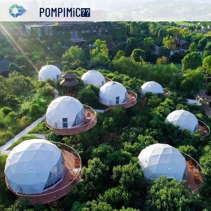 Warm Mountain Geodesic Stargazing Hotel Tent In Mid-Mountain Scenic Grassland