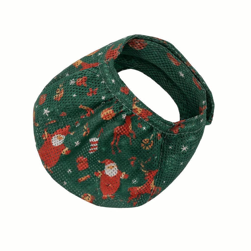 Cat Anti-Bite Breathable Muzzle (Adjustable & Comfortable) - Christmas Print, for Grooming/Care/Bathing, Great Holiday Gift
