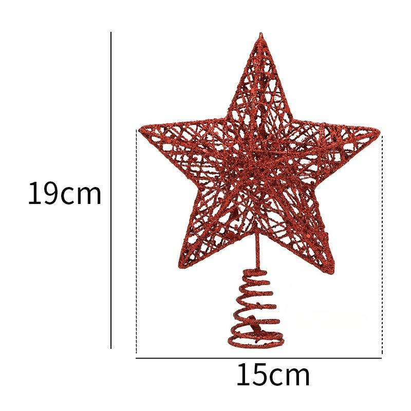 Five Pointed Star Iron Decoration, Tree Top Star Glitter, Vertical Five Pointed Star, Christmas Decoration Supplies