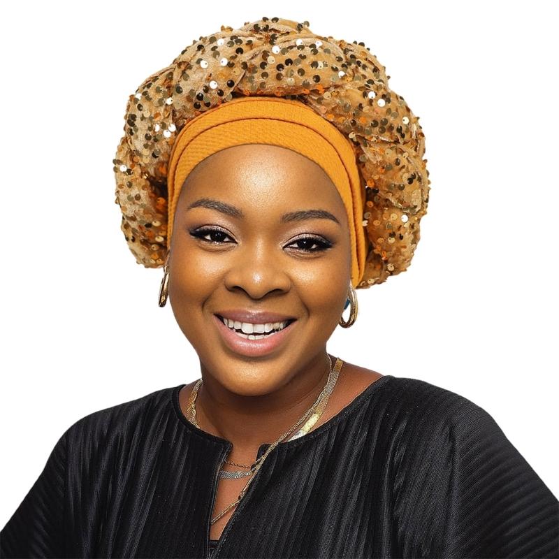 

Модная Сверкающая Повязка на Голову с Декором из Блесток Шляпа Модный Платок с Блестками для Музыкальных Фестивалей или Вечеринок жёлтый