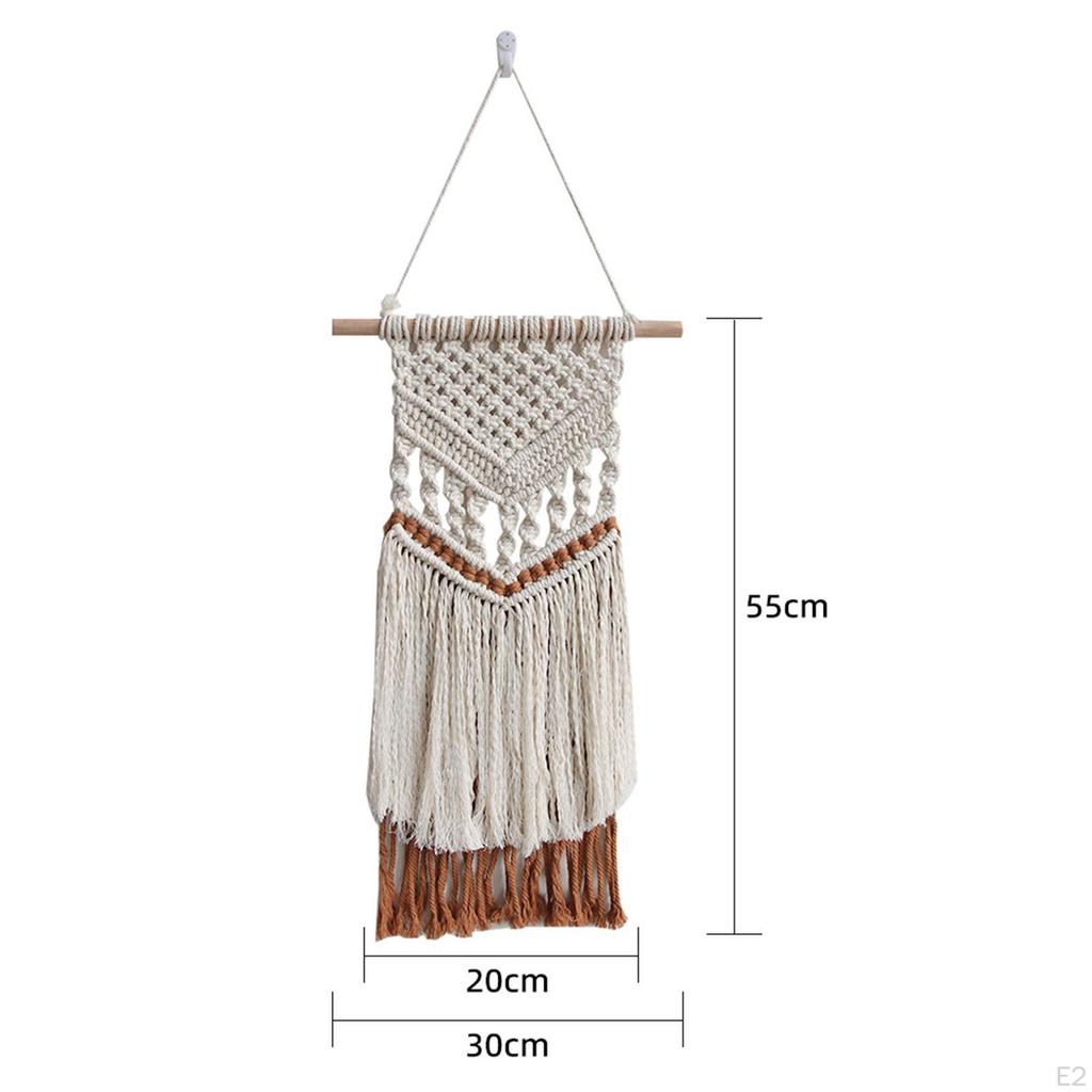 Bohemian Tapestry Hand Woven Farmhouse Chic Tassels Ornaments Macrame Wall Hanging