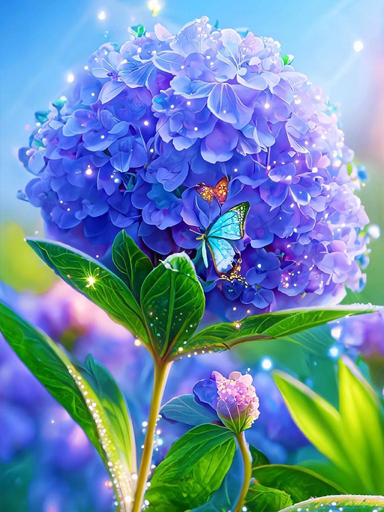 Diamond Painting Blooming Flower Cross Stitch Kits DIY Diamond Mosaic  Purple Flower New Arrivals Art Home Decor Handicraf Gift