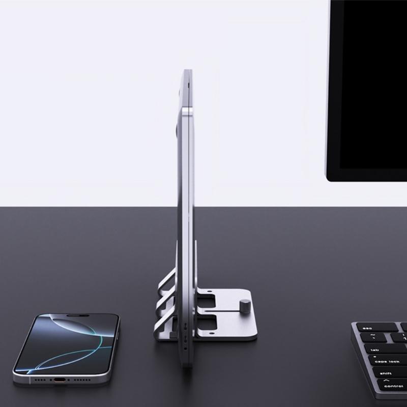 Aluminum Vertical Computer Stand Adjustable 14 45mm Thickness Anti Slip Desktop for Professionals Students
