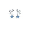 Swaying starry sky~ Bow zircon ear clips without ear piercings, high-end niche unique design earrings Xiaohongshu models