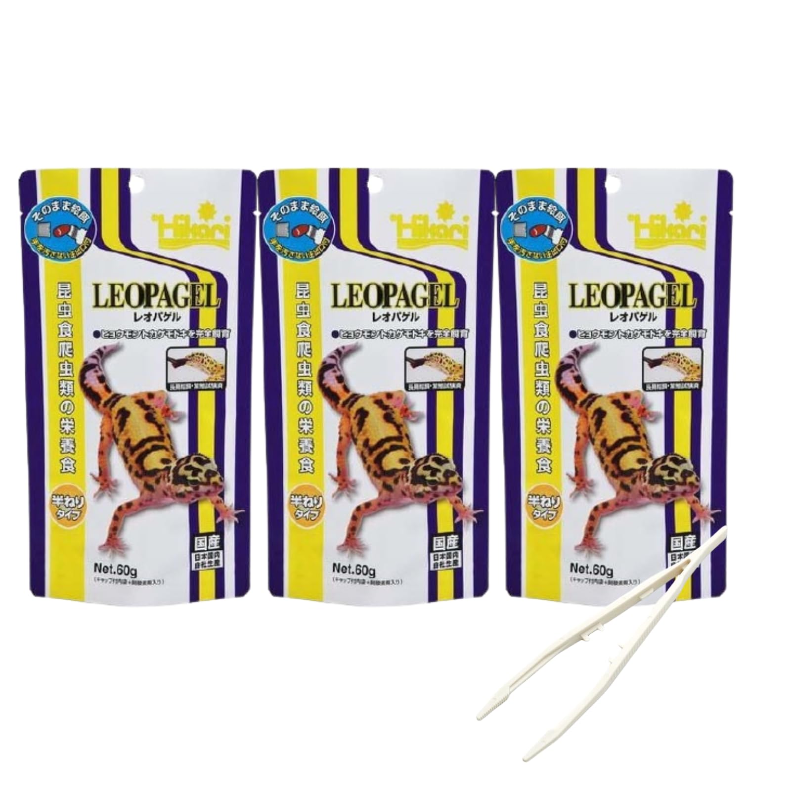 

Kyorin Leopagel 60g (Set of 3) - Lizard, Gecko, and Reptile Food for Lizards, Lizards, and Leopard Geckos